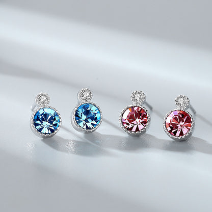 S925 Silver Stud Earrings with Swarovski Crystals