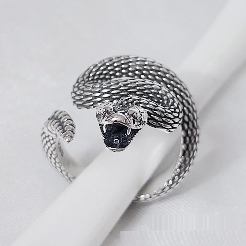 Vintage Thai Silver S925 Snake Ring in Sterling Silver