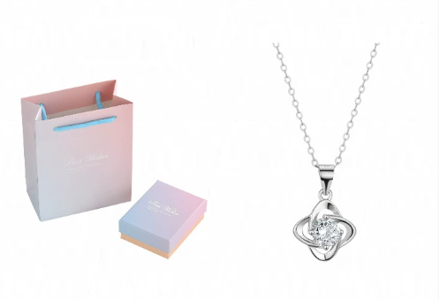 Silver Necklace, white, Blue colors