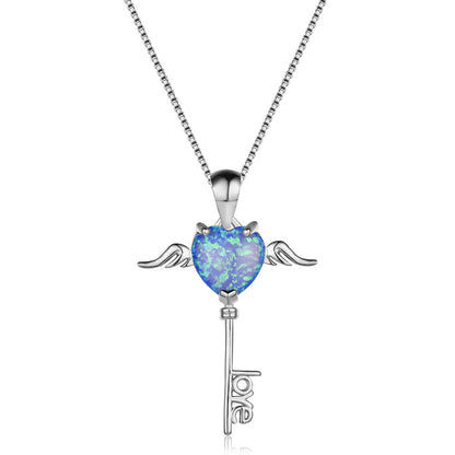 S925 Sterling Silver Angel Necklace with Swarovski Crystals