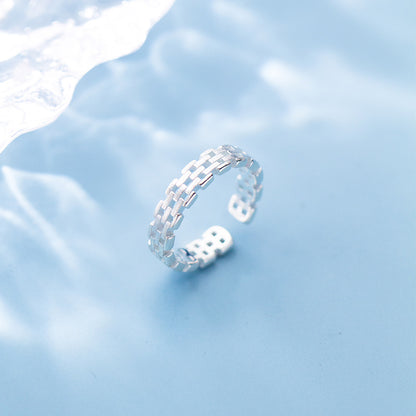 S925 Silver Ring for Women - Minimalist Chain Design