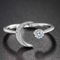 Star and Moon Ring in 925 Silver