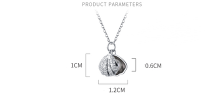 S925 Silver Necklace with Shell Pendant and Pearls