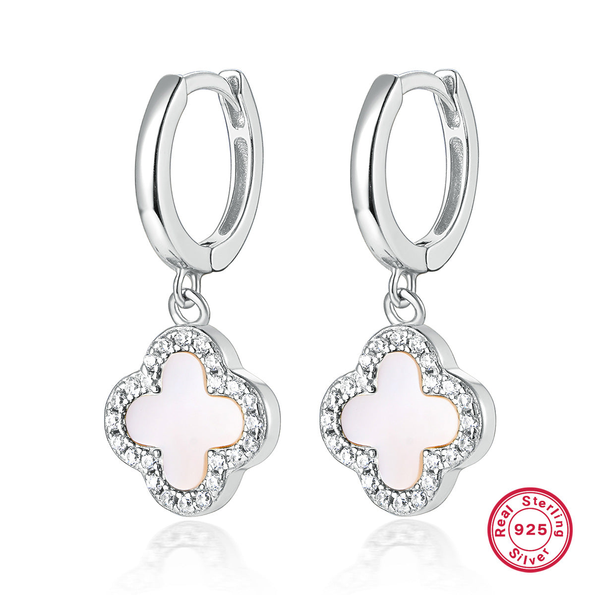 S925 Silver Jewelry Set with Natural Mother-of-Pearl