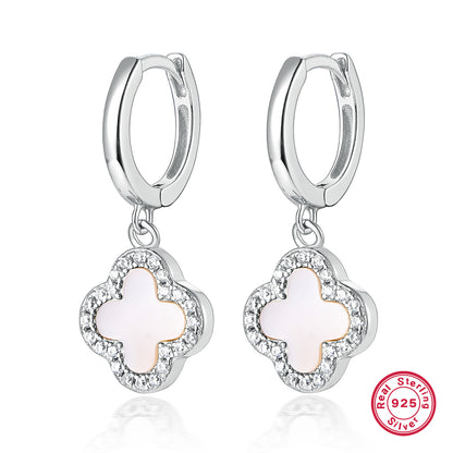 S925 Silver Jewelry Set with Natural Mother-of-Pearl