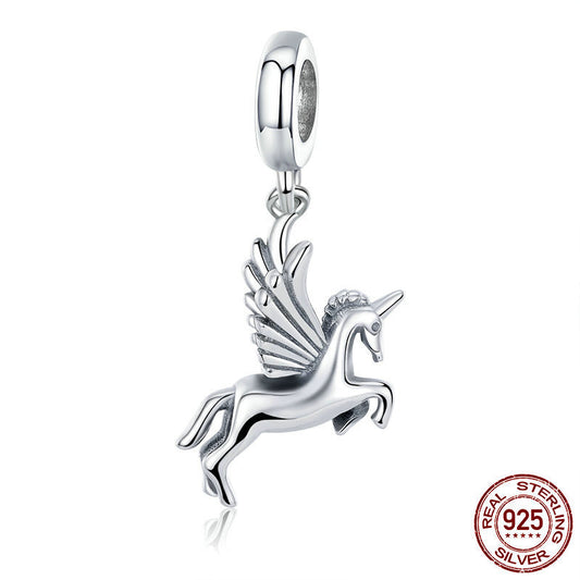 S925 Silver DIY Beads Unicorn Pendant SCC704