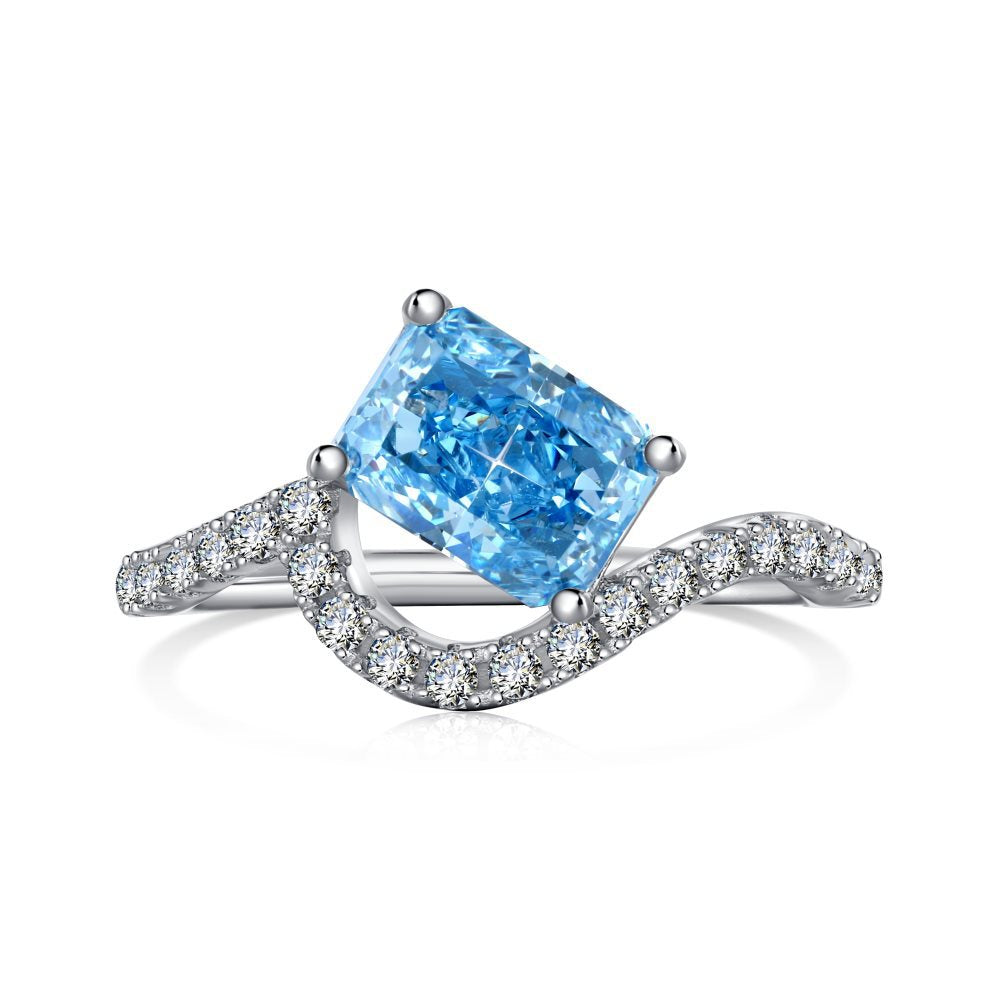 S925 Sterling Silver High Carbon Zircon Ring