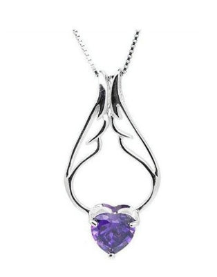 Angel Wings Crystal Necklace with Eight Hearts and Arrows