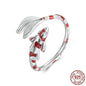 S925 Sterling Silver Red Koi Lucky Ring