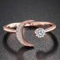 Star and Moon Ring in 925 Silver