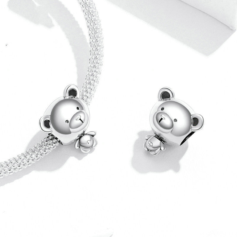 DIY Bear Beads Bracelet Accessories S925 Silver Beads