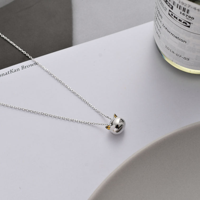 Hollow Cat Necklace - S925 Silver Minimalist Design