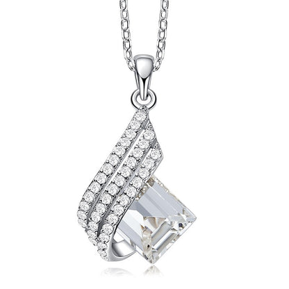 S925 Silver Necklace with Crystal Pendant for Women