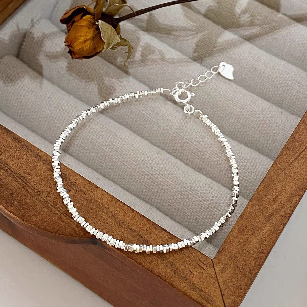 Triangle Broken Silver Bracelet for Women in Sterling Silver