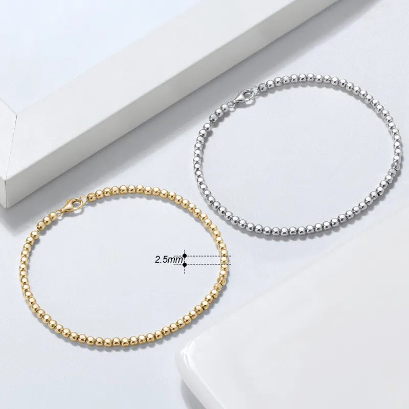 S925 Sterling Silver Bracelet Lucky Beads