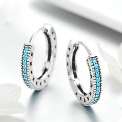 Fashionable Minimalist S925 Silver Earrings in Blue