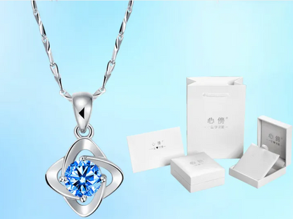 Silver Necklace, white, Blue colors