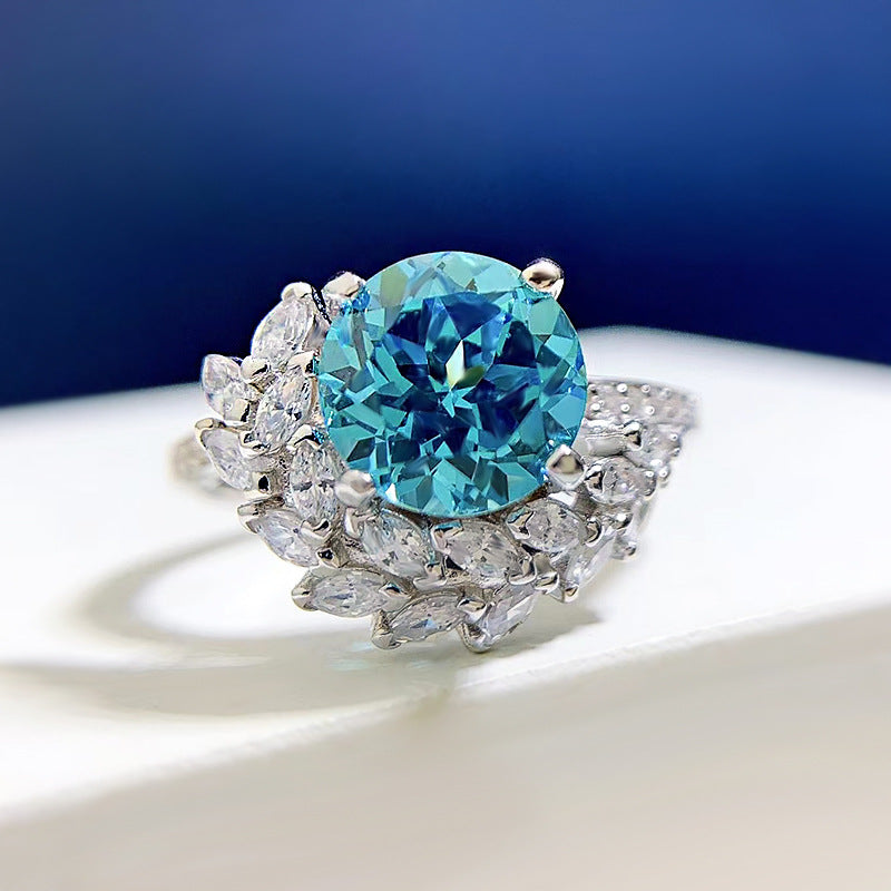 Elegant Silver Rhinestone Engagement Band