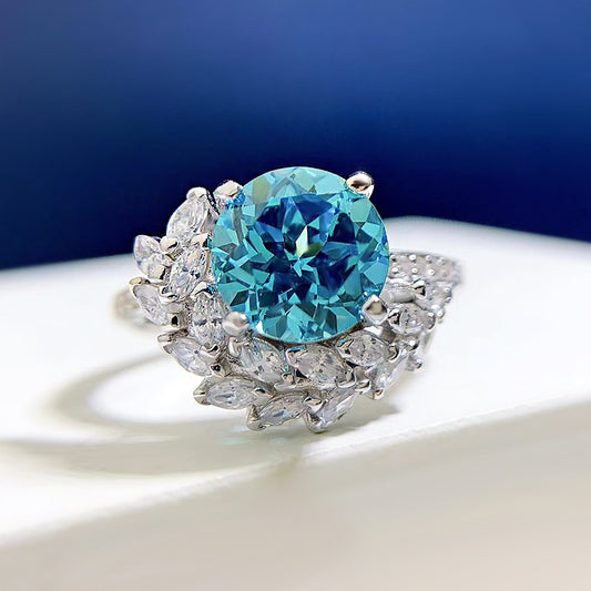 Elegant Silver Rhinestone Engagement Band