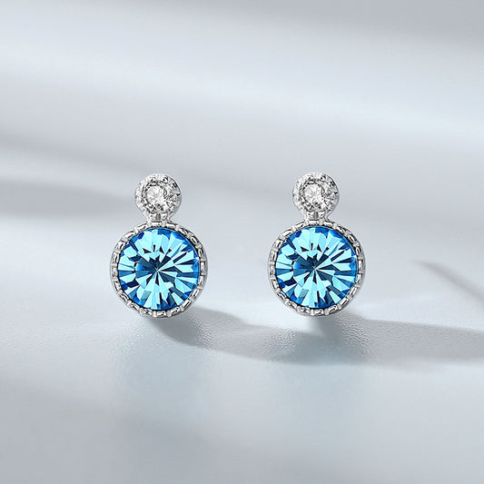 S925 Silver Stud Earrings with Swarovski Crystals
