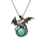 Dragon Necklace Natural Gemstone Necklace Dinosaur Necklace Silver Dragon(Amazonite)