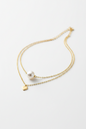 Fashion Pearl Heart Layered Integrated Necklace for Women