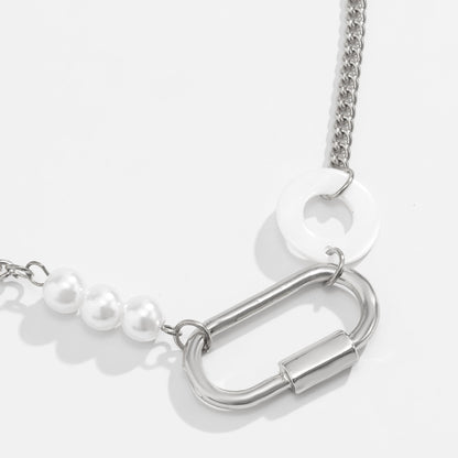 Vintage Minimalist Layered Fringe Necklace with Pearls