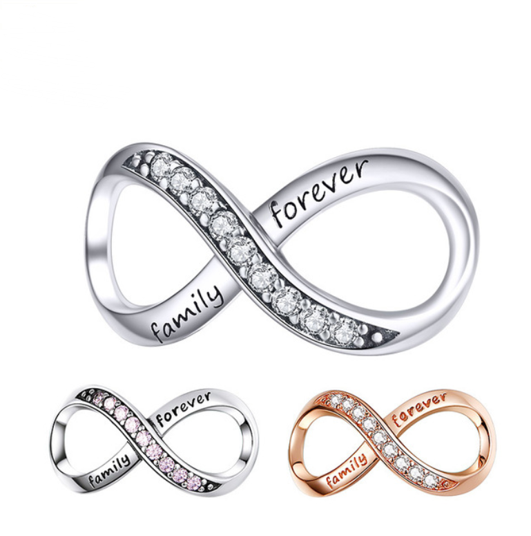 S925 Silver Infinity Beads DIY Bracelet Accessories