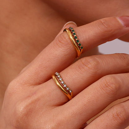 Adeline Gold Ring with Diamond Simulant