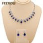 New Gemstone Jewelry Set with Zircon Necklace & Earrings