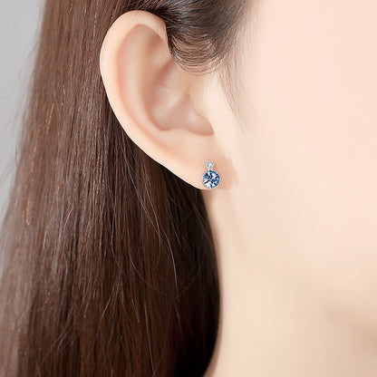 S925 Silver Stud Earrings with Swarovski Crystals