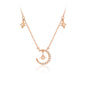 S925 Silver Star and Moon Necklace for Women