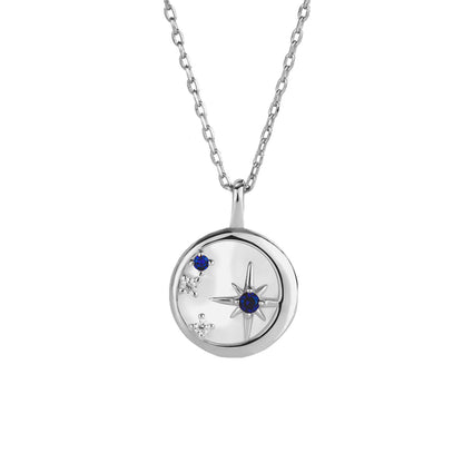 S925 Silver Natural Mother-of-Pearl Star Moon Necklace