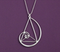 Geometric Triangle and Spiral Necklace with Fibonacci Pendant