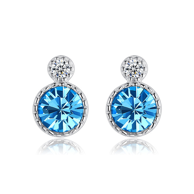 S925 Silver Stud Earrings with Swarovski Crystals