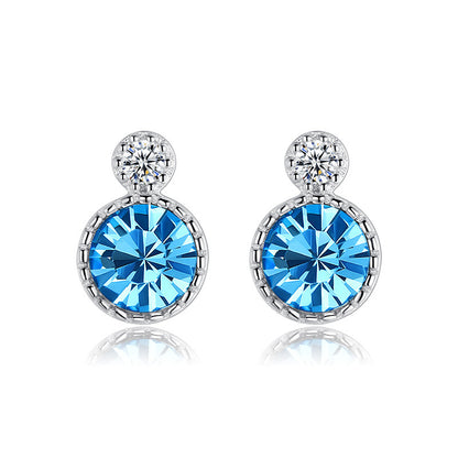S925 Silver Stud Earrings with Swarovski Crystals