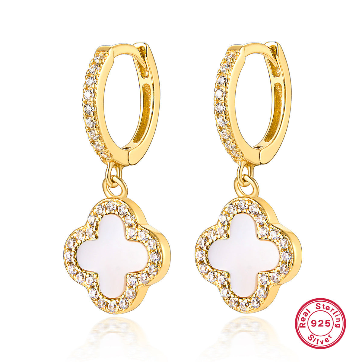 S925 Silver Jewelry Set with Natural Mother-of-Pearl