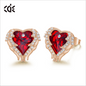 Angel Wings Swarovski Crystal Earrings (Ocean Heart)