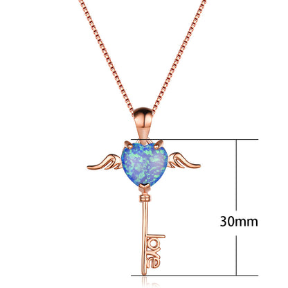 S925 Sterling Silver Angel Necklace with Swarovski Crystals