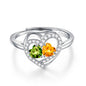 Iefil August November Birthstone Rings Peridot Citrine Jewelry Sterling Silver Rings Engagement Rings for Women Anniversary Women Gifts Wife Christmas Gifts