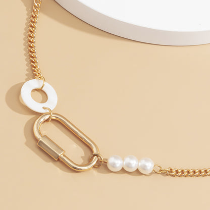 Vintage Minimalist Layered Fringe Necklace with Pearls