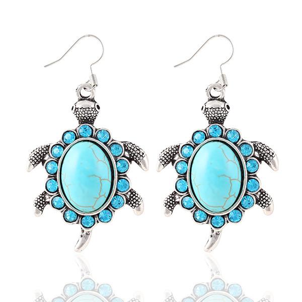 Turquoise Turtle Earrings - Ethnic Style Wholesale