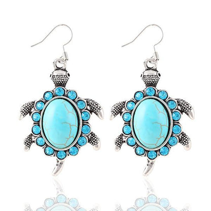 Turquoise Turtle Earrings - Ethnic Style Wholesale