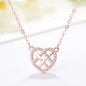 S925 Silver Heart Pendant Crystal Necklace