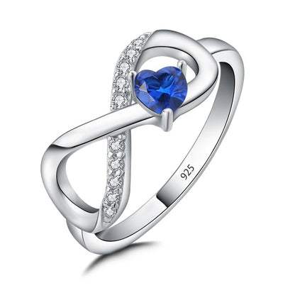 Jurikko Infinity Promise Rings for Her 925 Sterling Silver Love Heart Engagement Rings for Women Anniversary Jewelry Gift Size 5-12