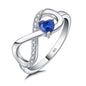 Jurikko Infinity Promise Rings for Her 925 Sterling Silver Love Heart Engagement Rings for Women Anniversary Jewelry Gift Size 5-12