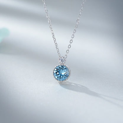Ocean Heart S925 Silver Necklace with Swarovski Pendant