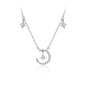 S925 Silver Star and Moon Necklace for Women