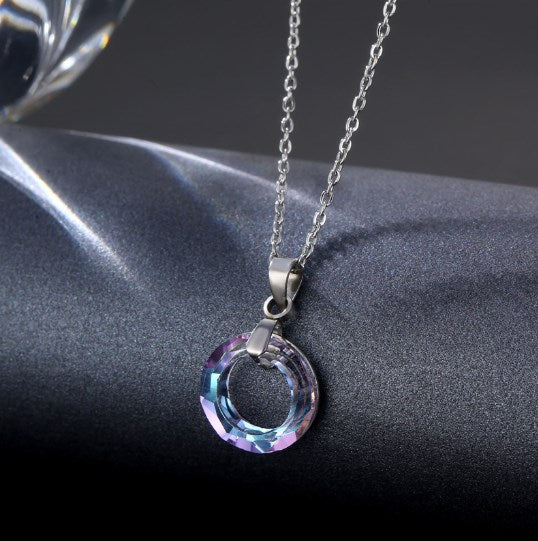Swarovski Crystal Necklace with Fashion Layered Pendant
