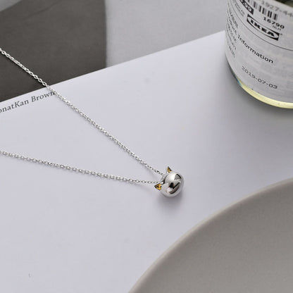 Hollow Cat Necklace - S925 Silver Minimalist Design